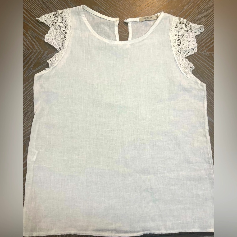 Viola Borghi white top made in Italy 100% cotton